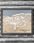 Schweitzer Mountain Ski Trail Map | 3D Wood Mountain Art