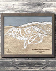 Schweitzer Mountain Ski Trail Map | 3D Wood Mountain Art