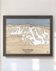 Seven Springs Ski Map, Wooden Map of Ski Resort Trails of Sevens Springs. 