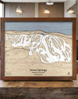 Seven Springs Ski Resort Trail Map, Laser-engraved map for your home. 