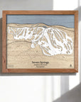 Seven Springs PA wooden ski map, skiing wall art