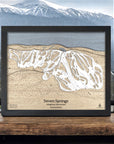 Seven Springs Wood Map, Ski Resort Map engraved in wood