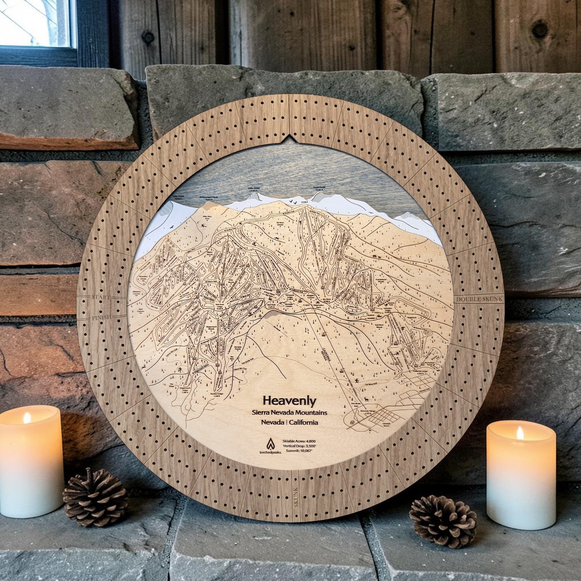 Ski Map Cribbage Board