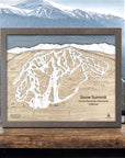 Snow Summit Ski Slope Map, Slopes Mountain Art, Wood Ski Map