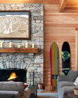 Snow Summit Ski Map, Ski Cabin Wall Art, Wood Ski Sign