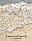 Snowmass Colorado Ski Trail Map | 3D Wood Mountain Art, Laser Engraved Map