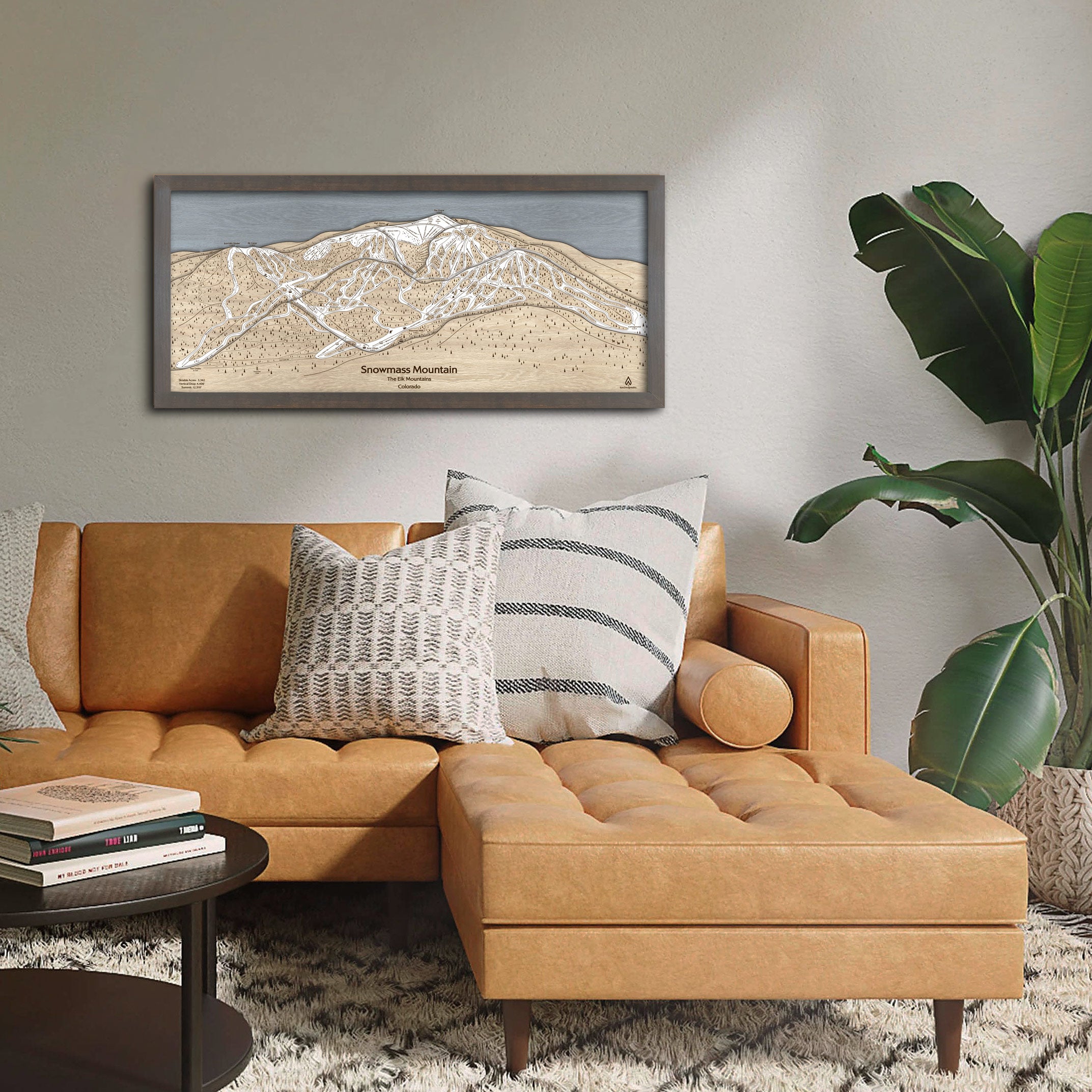 Snowmass Colorado Ski Trail Map | 3D Wood Mountain Decor