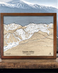 Squaw Valley Ski Map, 3D Wood Map, Skiing Wall Art