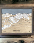 Squaw Valley Wood Ski Map, Palisades Tahoe, Olympic Valley, Lake Tahoe, Ski Cabin Decor