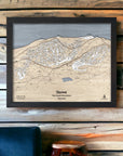 Living Room Decor For Skiers: 3D Wood Map of Stowe VTe Mountain