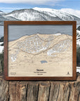 Skiing Wall Art: 3D Wooden Stowe Mountain Trail Map