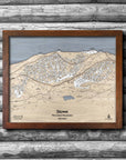 Wooden Ski Slope Map of Stowe Mountain in Vermont