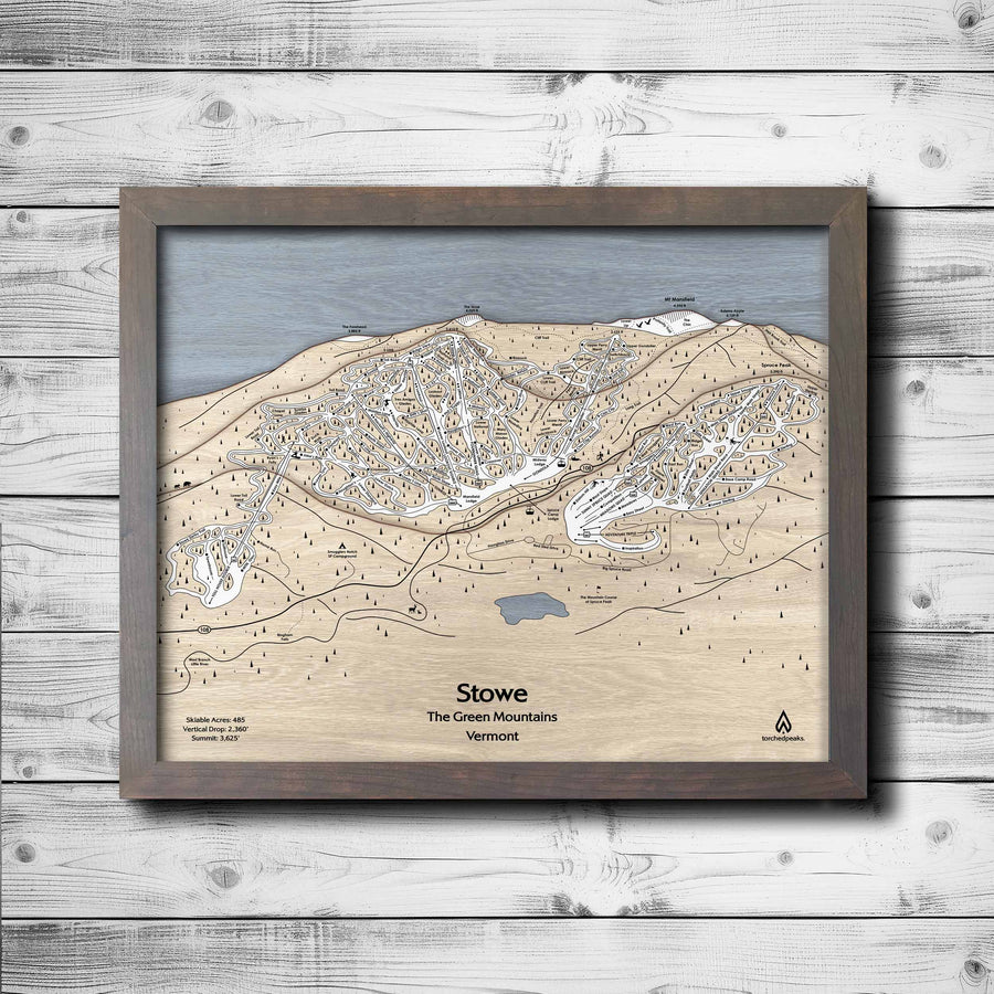 3D Layered Map of Stowe Mountain Ski Area in Vermont