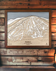 3D Wood Map Stratton Mountain VT showing ski trails