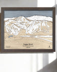 Sugar Bowl Ski Map, 3D Wood Ski Map, Skiing Decor