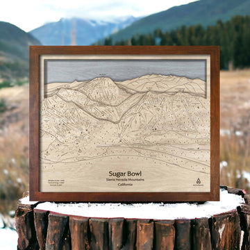 Ski House Decor: Sugar Bowl California 3D Layered Mountain Art