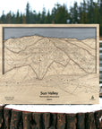 Minimalist map of Sun Valley ID - Wood Mountain Art