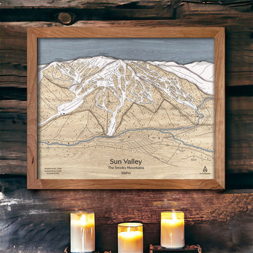 Sun Valley Idaho, Ski House Decor, Layered Wood Map