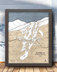 Sundance Utah Wooden Ski Trail Map, Skiing Wall Art