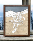 Sundance Ski Resort, Wooden Trail Map, Ski Home Decor