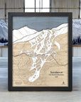 Sundance Ski Resort Map Art, Unique Ski Cabin Decor, Skiing Gift, Wall Art