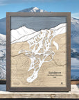 Sundance Mountain Utah, Wooden Ski Resort Map, Unique Home Decor for Skiers and Snowboarders