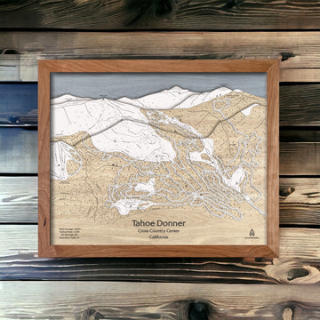 3D Wood Map of Tahoe Donner Cross Country Ski Trails, Truckee, California, Donner Summit