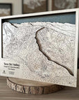 Taos Ski Valley Trail Map | 3D Wood Ski Slope Art, Minimalist