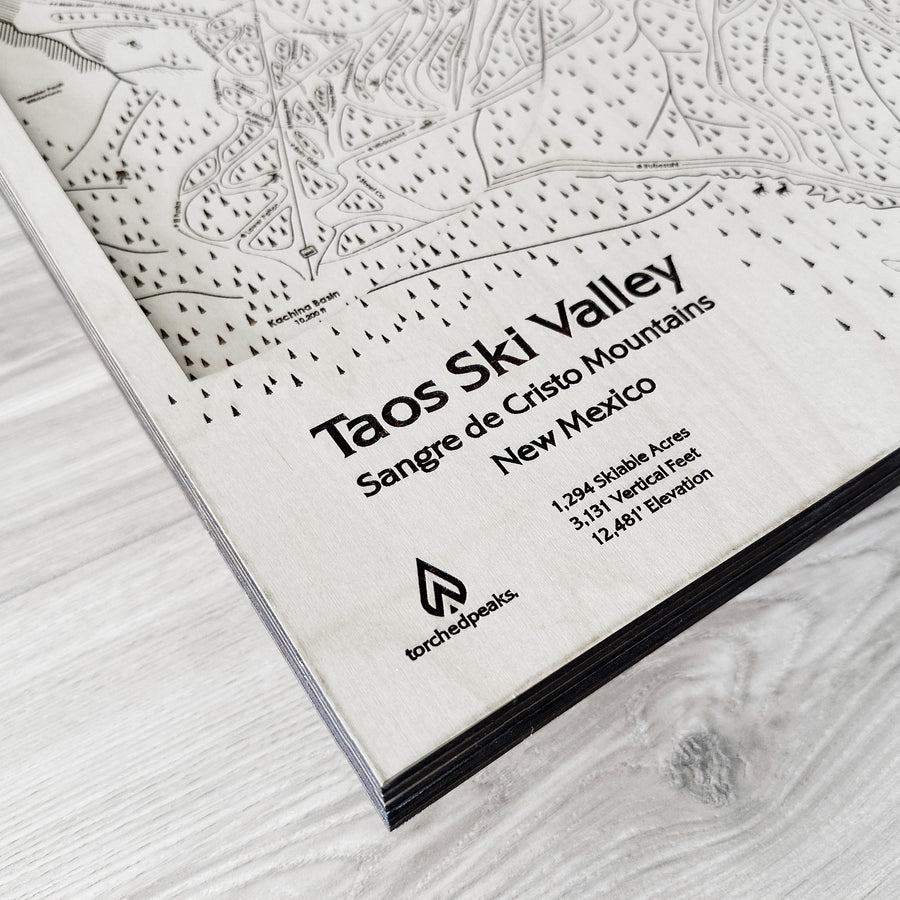 Taos Ski Valley Trail Map | 3D Wood Ski Slope Art
