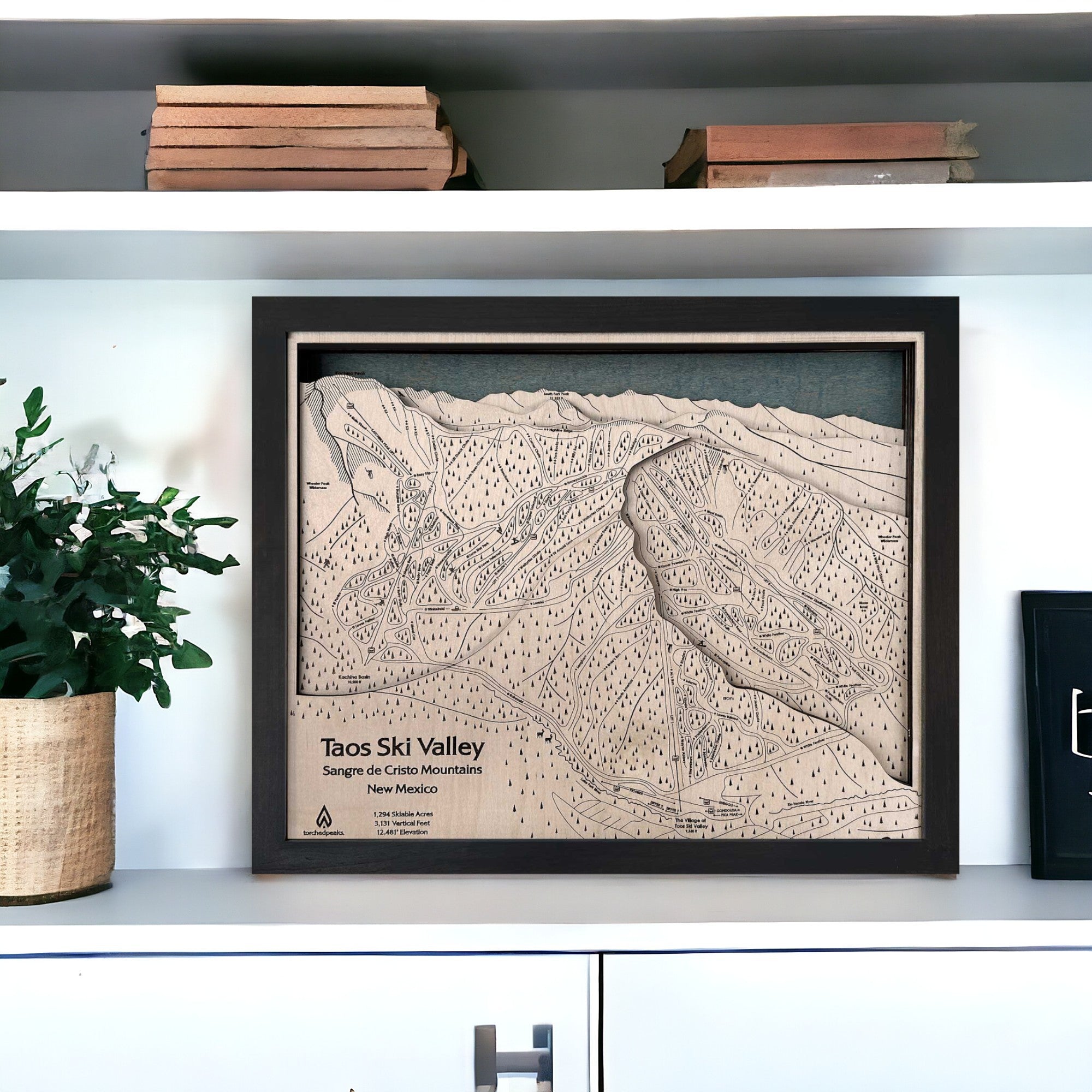 Taos Ski New Mexico Wood Ski Map