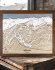 Telluride Ski Resort Map, 3D Wood Ski Map, Telluride Colorado Art