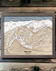 Telluride Ski Map Wall Art, Framed Skiing Map, Ski Poster Art