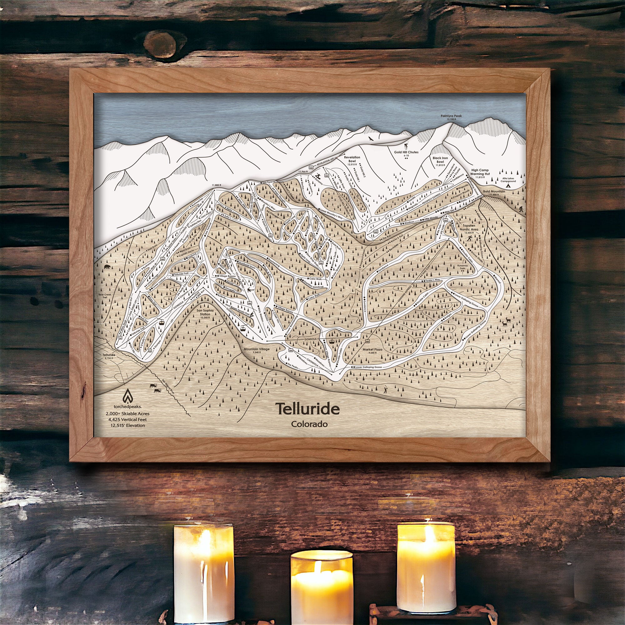Telluride Ski Poster, Wooden Ski Sign