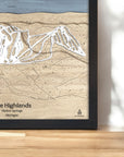 Boyne Highlands at Harbor Springs Ski Resort Framed Map