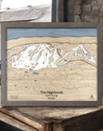 Boyne Highlands Ski Resort Wall Map, Laser-cut Ski Map, Wood Ski map