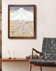 Timberline Lodge Mount Hood Ski Resort Map, Framed Skiing Art