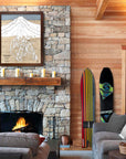 Timberline Lodge Ski Resort Map Wall Art