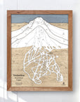 Timberline Lodge Wooden Ski Map, Skiing Wall Art