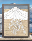 Timberline Lodge Mt Hood Ski Trail Map, Custom Skiing Map