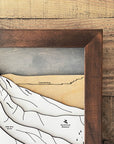 Timberline Lodge Framed Skiing Art, Custom 3D Wood Ski Trail Map by Torched Peaks