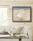 Timberline Mountain, Wood Ski Map, Ski Cabin Decor, Skiing and Snowboard Art