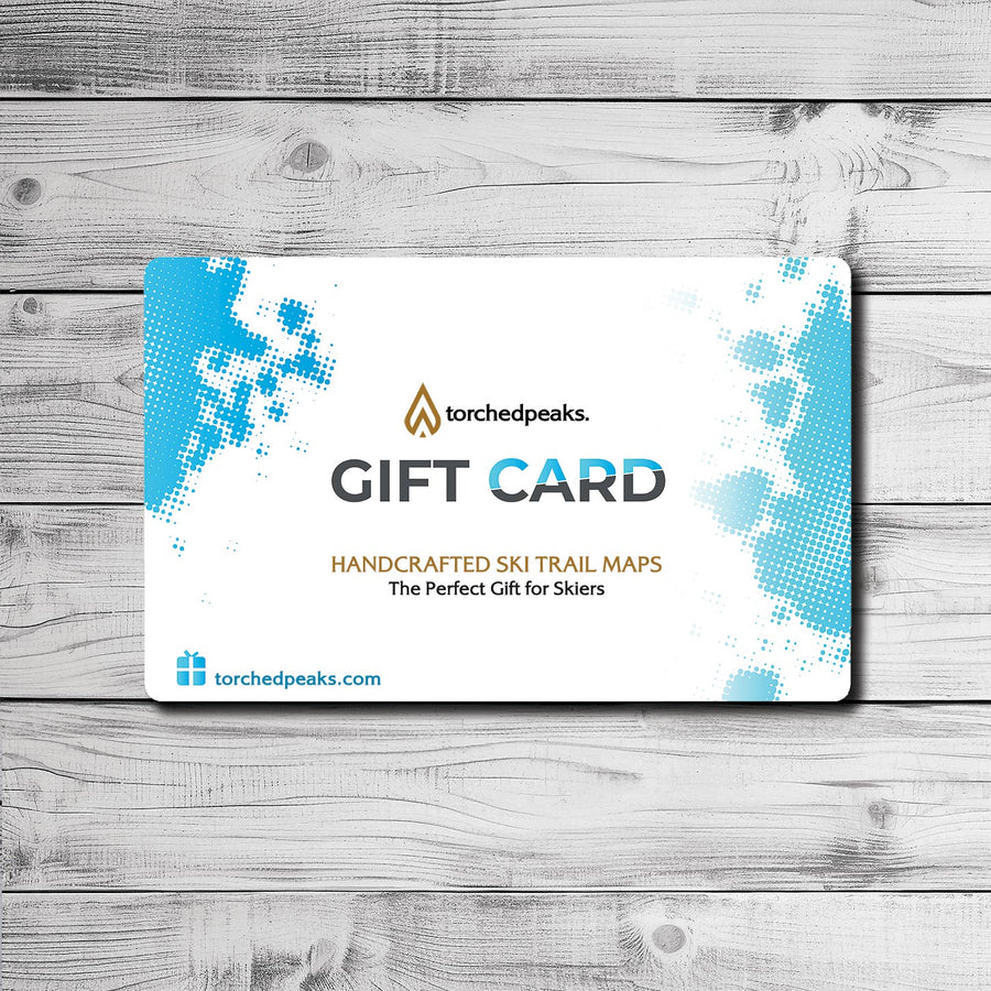 Torched Peaks Digital Gift Card - For handcrafted wood ski trail maps