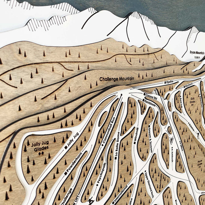 Torched Peaks | 3D Laser-Engraved Ski Trail Maps