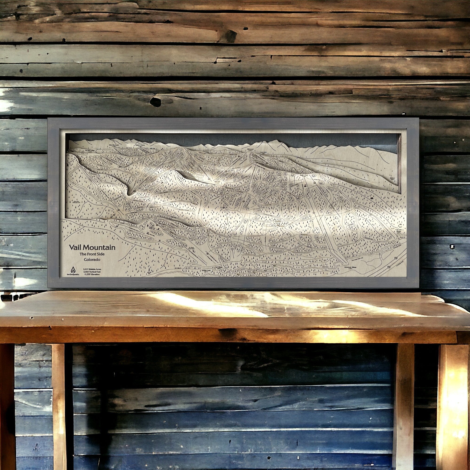 Vail Colorado, Laser Engraved - Gift for Skiers and Snowboarders. 