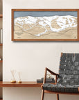 Vail Colorado Framed Skiing Art, Wood Ski Trail Map