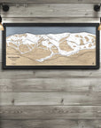 Vail Ski Trail Map, Panoramic Wood Ski Map by Torched peaks, The Back Bowls of Vail