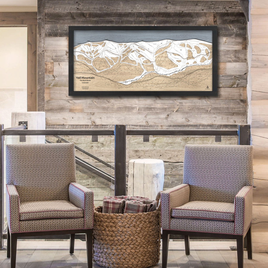 Vail Colorado Ski Map, Panoramic Ski Map Wall Art, Ski Cabin Decor