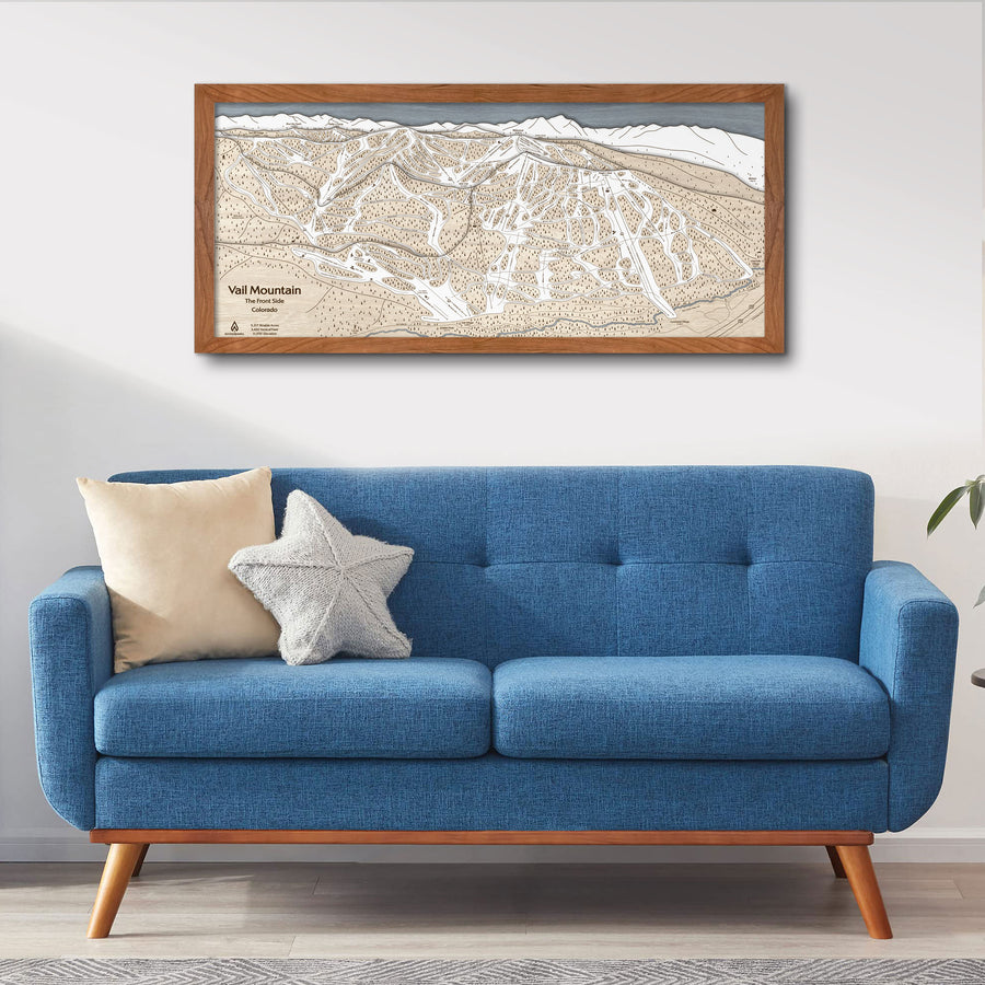Best Gifts for Skiers: Wooden Wall Map of Vail Ski Resot