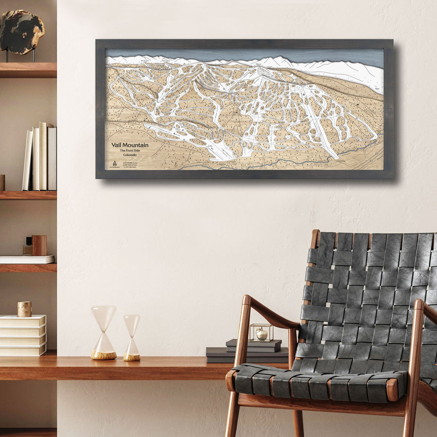 Vail Colorado Wooden Ski Trail Map, Skiing Wall Art