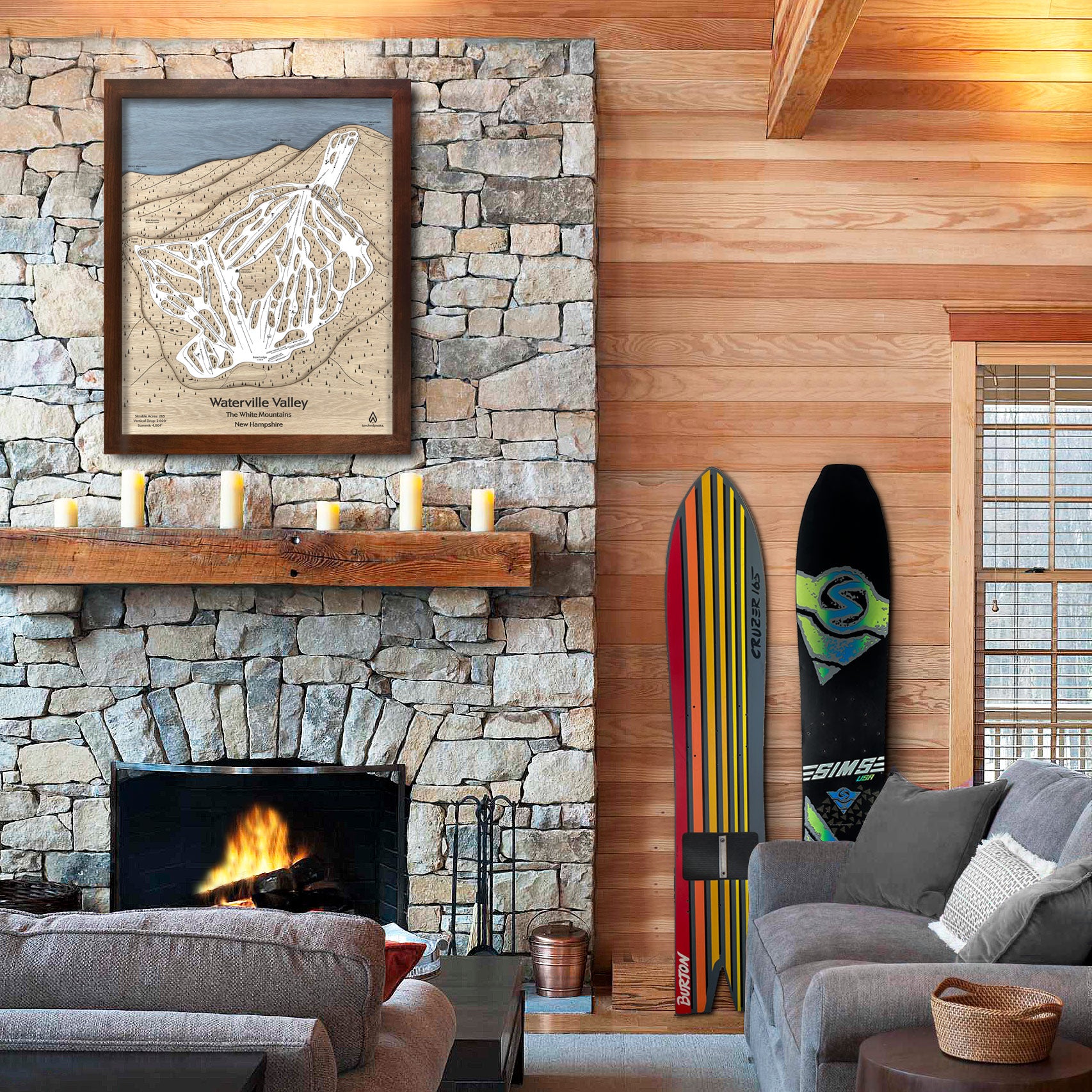 Waterville Valley Ski Resort Map, Home Decor for Skiers